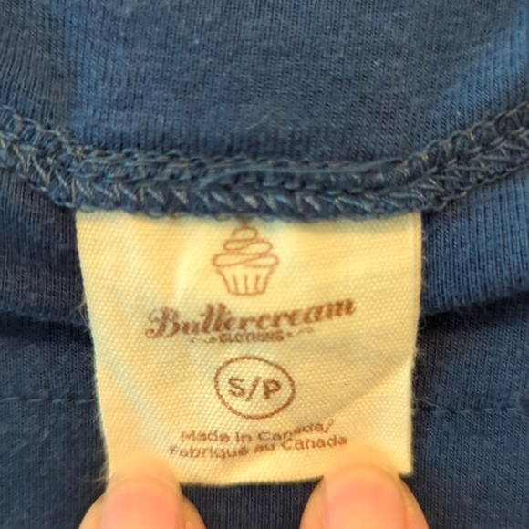 Buttercream Clothing 3/4 length sleeve boat neck tee royal blue small - Picture 6 of 7